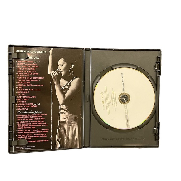 Christina Aguilera Stripped Live In The U.K. Concert DVD with 2007 Ticket Stub - Picture 3 of 7